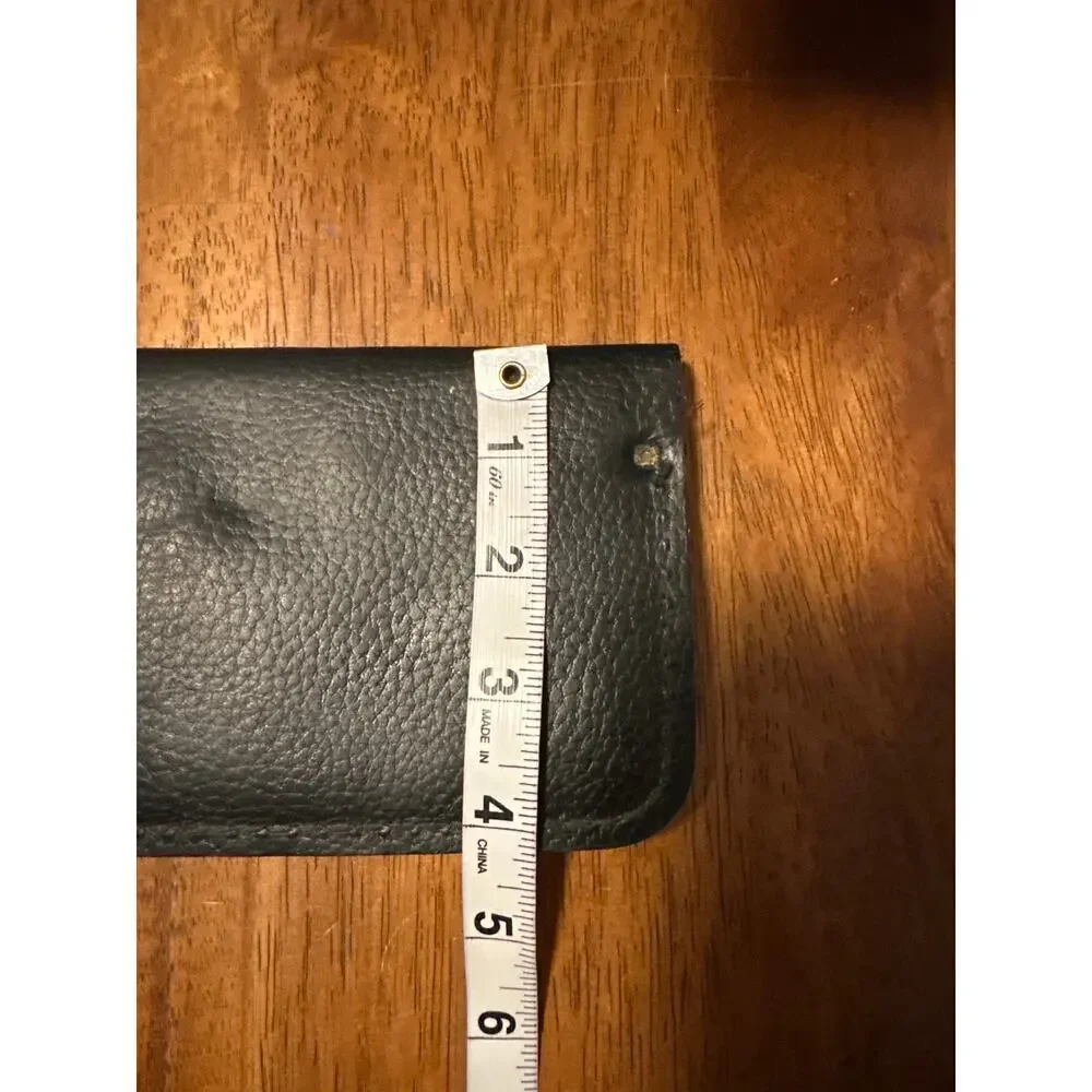 Vintage Black Leather Biker Chain Wallet – Snap Closure – Zipper Pocket – 9”